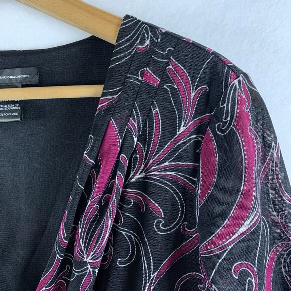 Women Sheer Mesh Faux Wrap Babydoll Top Sz L Paisley Fairy Grunge Whimsigoth Y2K - Picture 2 of 15